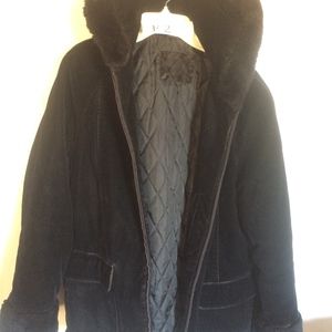29”, black, soft faux suede outer